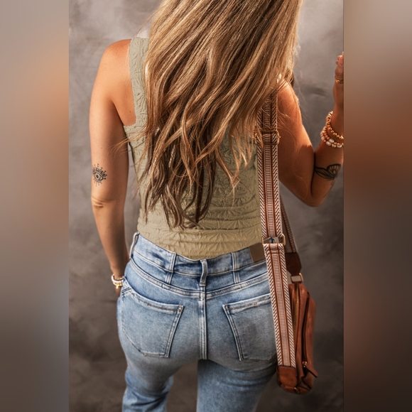 Square Neck Wide Strap Tank. Hit The Like ♡ Button For SALE Price - Picture 3 of 5